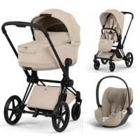 Cybex Priam 3 в 1 Cozy Beige Style Collection шасі Matt Balck 5.0 автокрісло Cloud T plus