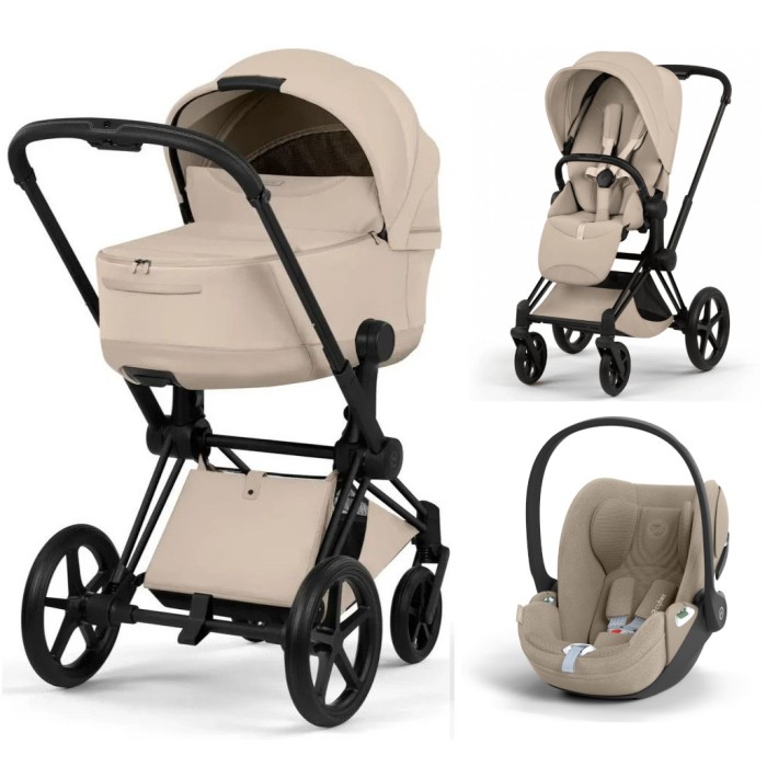 Cybex Priam 3 in 1 Cozy Beige Style Collection chassis Matt Balck 5.0 car seat Cloud T plus