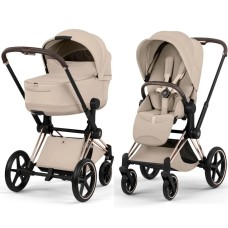 Cybex Priam Style Collection 5.0 stroller 2 in 1 Cozy Beige chassis Rosegold