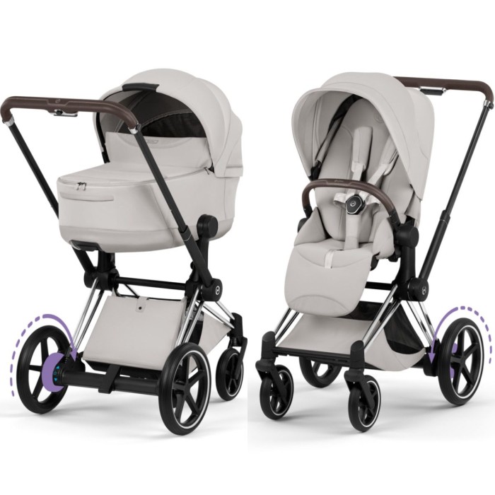 Cybex ePriam Style Collection City Grey chassis Chrome 5.0 stroller 2 in 1