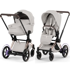 Cybex ePriam Style Collection City Grey chassis Rosegold 5.0 stroller 2 in 1