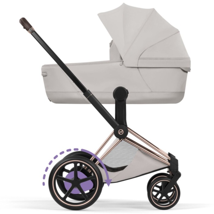 Cybex ePriam Style Collection City Grey chassis Rosegold 5.0 stroller 2 in 1