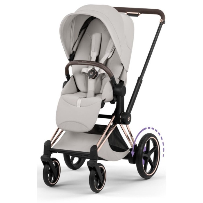Cybex ePriam Style Collection City Grey chassis Rosegold 5.0 stroller 2 in 1