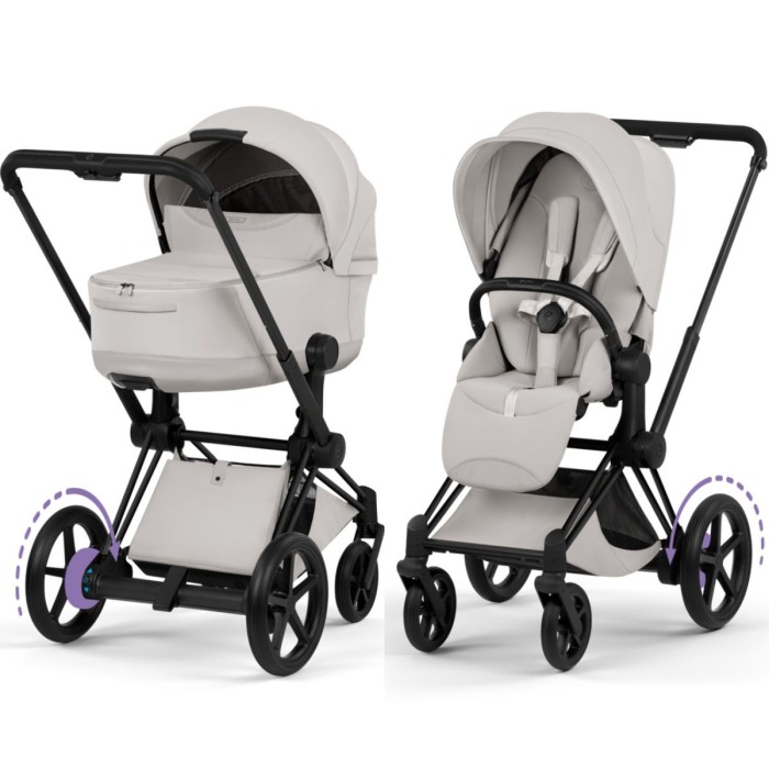 Cybex ePriam Style Collection City Grey chassis Matt Balck 5.0 stroller 2 in 1