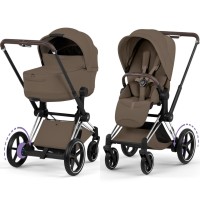 Коляска Cybex e-Priam 2 в 1 Style Collection Coconut Brown шасі Chrome 5.0 з електроприводом