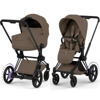 Cybex ePriam Style Collection Coconut Brown chassis Matt Balck 5.0 stroller 2 in 1
