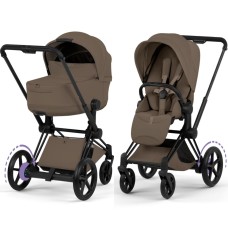 Cybex ePriam Style Collection Coconut Brown chassis Matt Balck 5.0 stroller 2 in 1