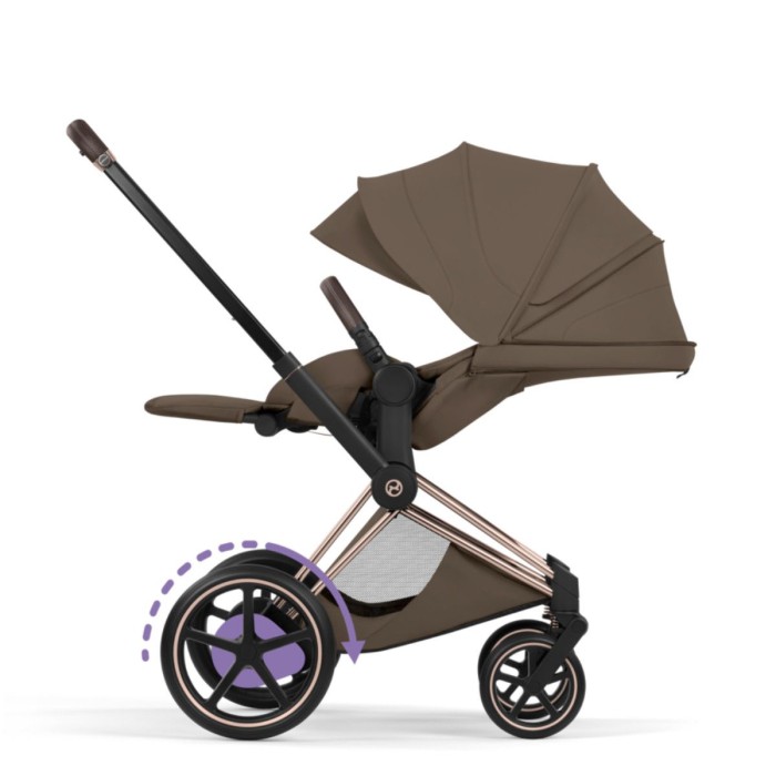 Cybex ePriam Style Collection Coconut Brown chassis Matt Balck 5.0 stroller 2 in 1