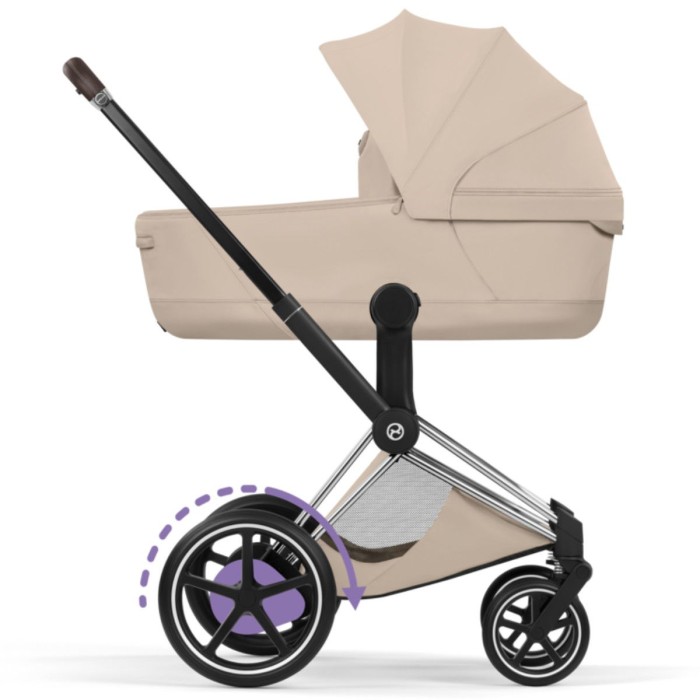 Cybex ePriam Style Collection Cozy Beige chassis Chrome 5.0 stroller 2 in 1