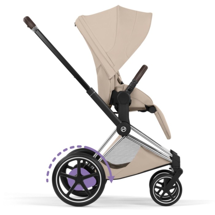 Cybex ePriam Style Collection Cozy Beige chassis Chrome 5.0 stroller 2 in 1