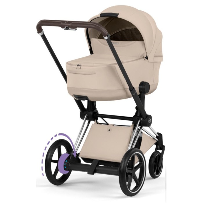 Cybex ePriam Style Collection Cozy Beige chassis Chrome 5.0 stroller 2 in 1