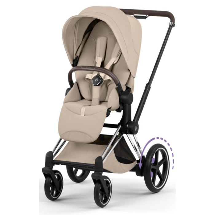 Cybex ePriam Style Collection Cozy Beige chassis Chrome 5.0 stroller 2 in 1