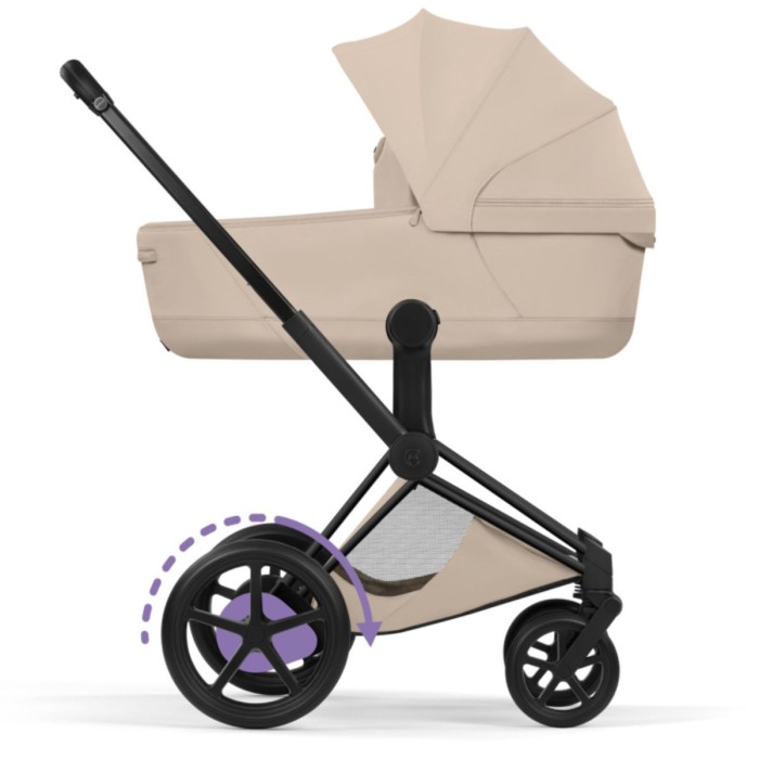Cybex ePriam Style Collection Cozy Beige chassis Matt Balck 5.0 stroller 2 in 1