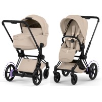 Cybex ePriam Style Collection Cozy Beige chassis Matt Balck 5.0 stroller 2 in 1