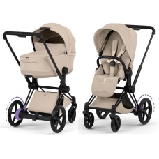 Cybex ePriam Style Collection Cozy Beige chassis Matt Balck 5.0 stroller 2 in 1