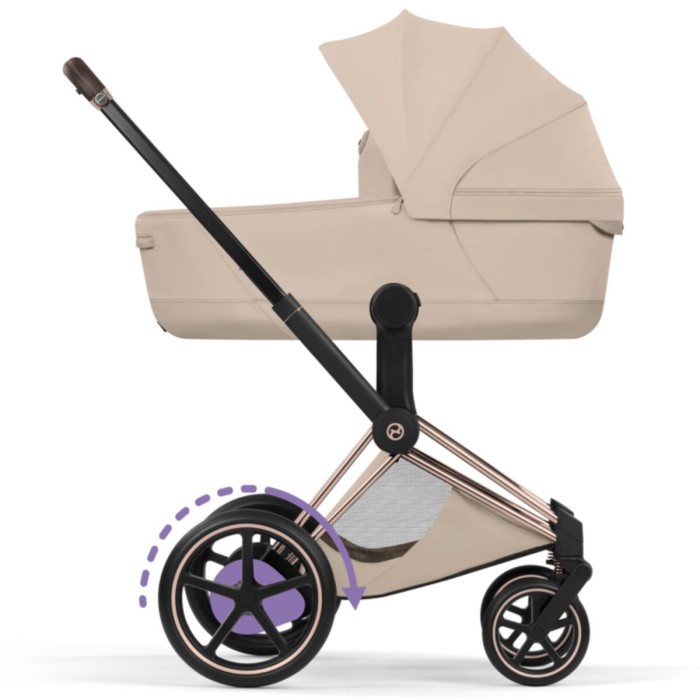 Cybex ePriam Style Collection Cozy Beige chassis Rosegold 5.0 stroller 2 in 1
