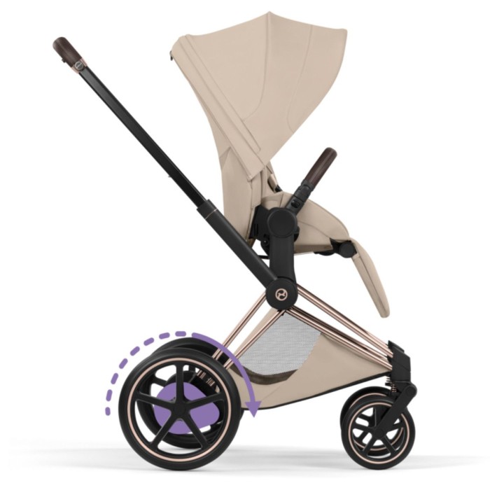 Cybex ePriam Style Collection Cozy Beige chassis Rosegold 5.0 stroller 2 in 1
