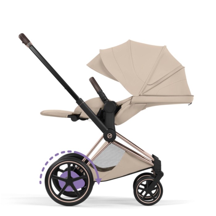 Cybex ePriam Style Collection Cozy Beige chassis Matt Balck 5.0 stroller 2 in 1