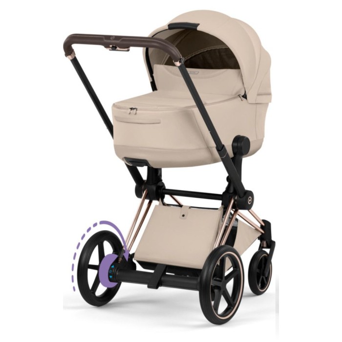 Cybex ePriam Style Collection Cozy Beige chassis Rosegold 5.0 stroller 2 in 1