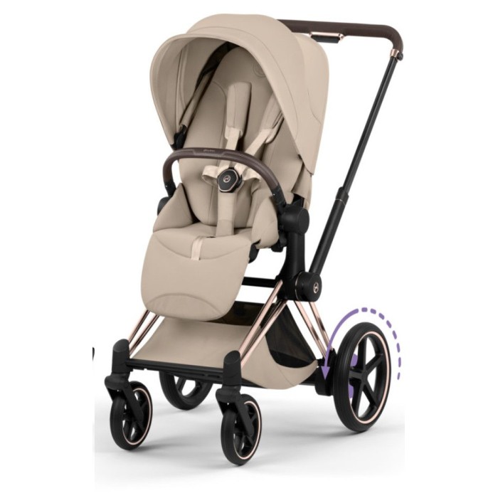 Cybex ePriam Style Collection Cozy Beige chassis Rosegold 5.0 stroller 2 in 1