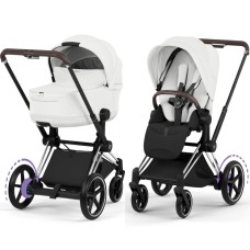 Cybex ePriam Style Collection Off White chassis Chrome 5.0 stroller 2 in 1
