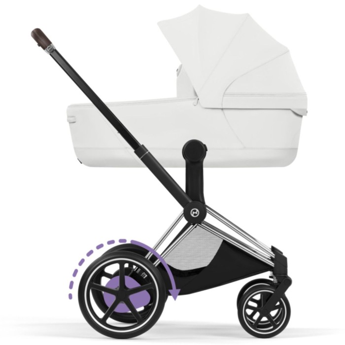 Cybex ePriam Style Collection Off White chassis Chrome 5.0 stroller 2 in 1