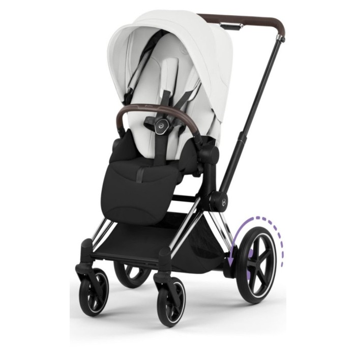 Cybex ePriam Style Collection Off White chassis Chrome 5.0 stroller 2 in 1