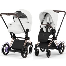 Cybex ePriam Style Collection Off White chassis Rosegold 5.0 stroller 2 in 1