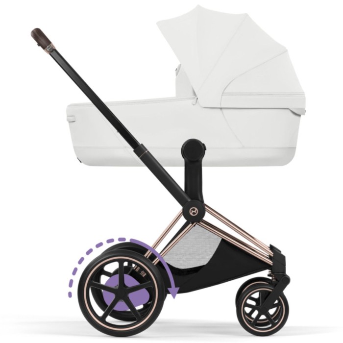 Cybex ePriam Style Collection Off White chassis Rosegold 5.0 stroller 2 in 1