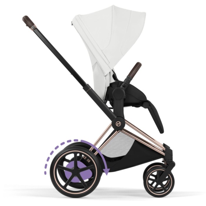 Cybex ePriam Style Collection Off White chassis Rosegold 5.0 stroller 2 in 1