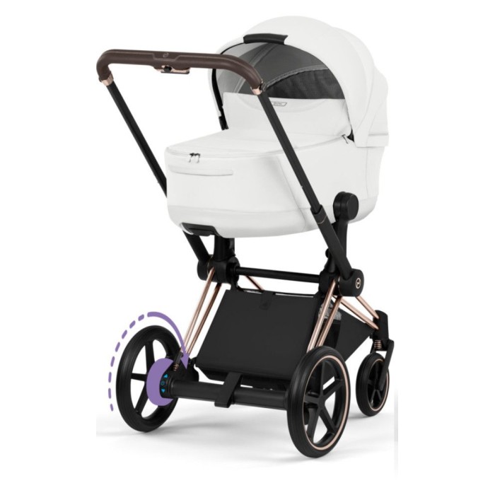 Cybex ePriam Style Collection Off White chassis Rosegold 5.0 stroller 2 in 1