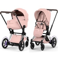 Коляска Cybex e-Priam 2 в 1 Style Collection Peach Pink шасі Chrome 5.0 з електроприводом