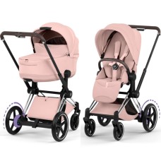 Cybex ePriam Style Collection Peach Pink chassis Chrome 5.0 stroller 2 in 1