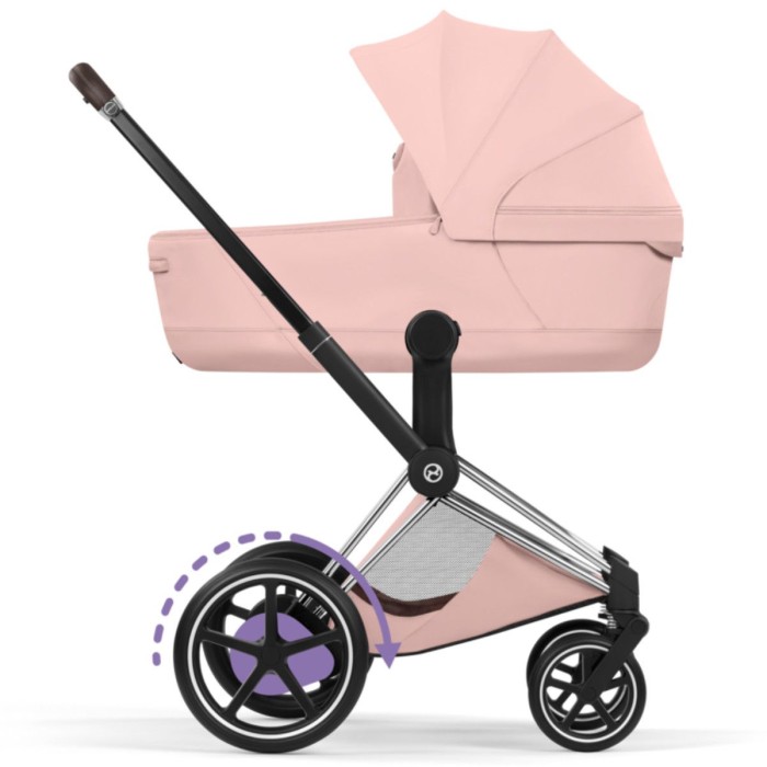 Cybex ePriam Style Collection Peach Pink chassis Chrome 5.0 stroller 2 in 1