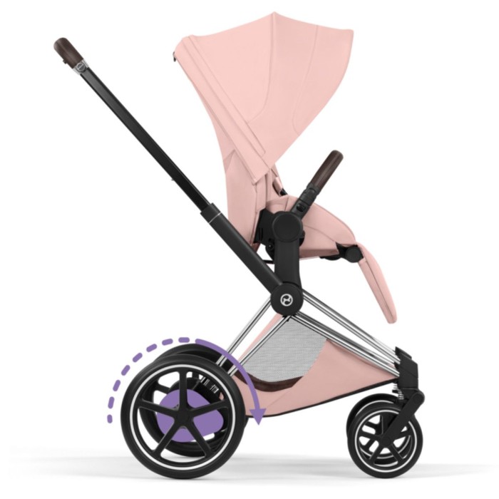 Cybex ePriam Style Collection Peach Pink chassis Chrome 5.0 stroller 2 in 1