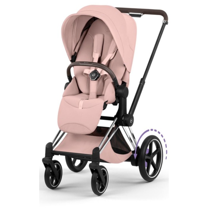 Cybex ePriam Style Collection Peach Pink chassis Chrome 5.0 stroller 2 in 1