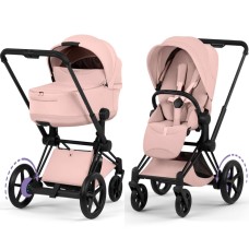 Cybex ePriam Style Collection Peach Pink chassis Matt Balck 5.0 stroller 2 in 1