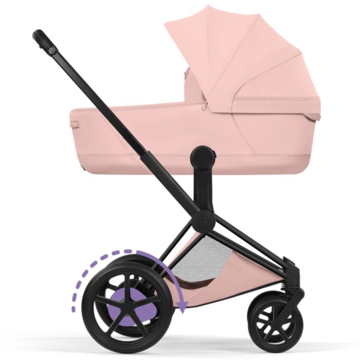 Cybex ePriam Style Collection Peach Pink chassis Matt Balck 5.0 stroller 2 in 1