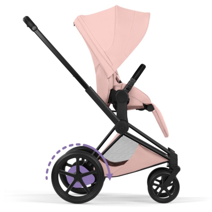 Cybex ePriam Style Collection Peach Pink chassis Matt Balck 5.0 stroller 2 in 1