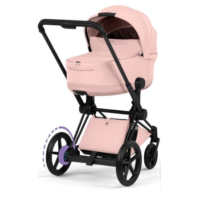 Cybex ePriam Style Collection Peach Pink chassis Matt Balck 5.0 stroller 2 in 1