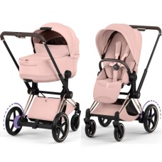 Cybex ePriam Style Collection Peach Pink chassis Rosegold 5.0 stroller 2 in 1