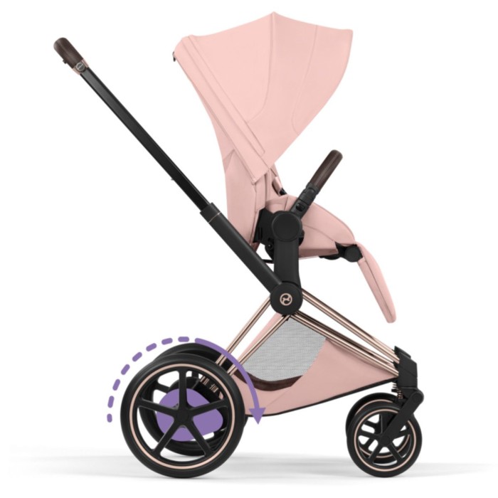 Cybex ePriam Style Collection Peach Pink chassis Rosegold 5.0 stroller 2 in 1