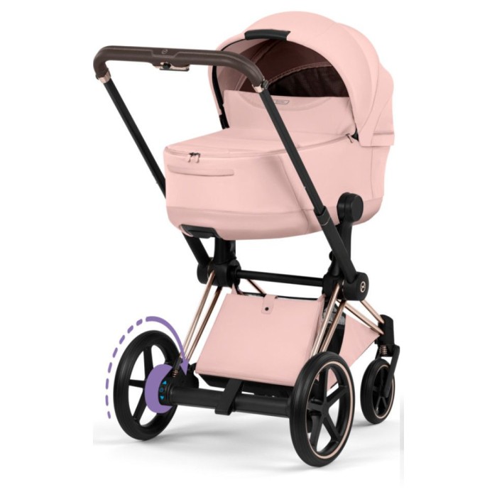 Cybex ePriam Style Collection Peach Pink chassis Rosegold 5.0 stroller 2 in 1