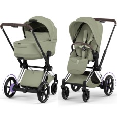 Cybex ePriam Style Collection Sage Green chassis Chrome 5.0 stroller 2 in 1