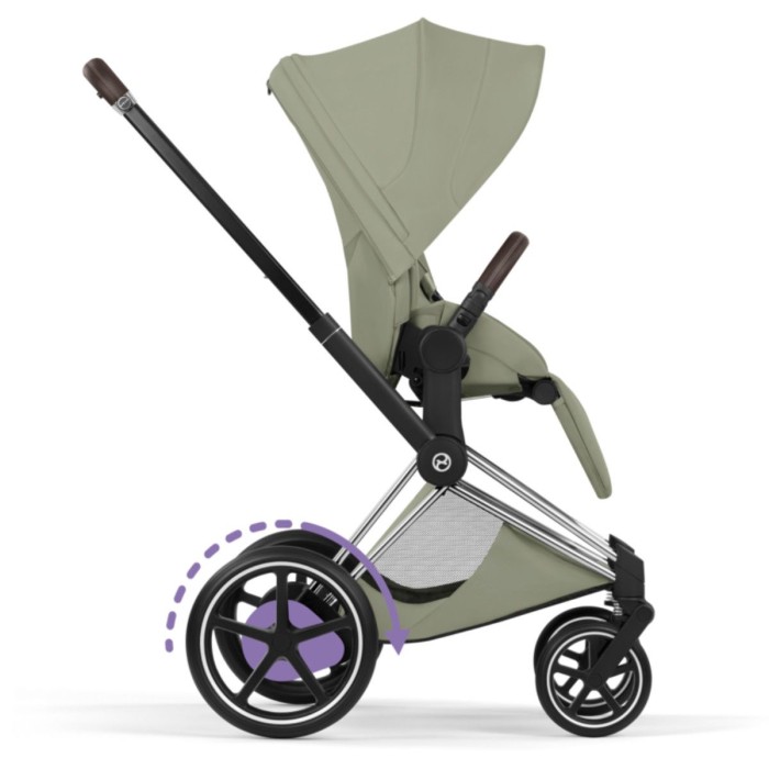 Cybex ePriam Style Collection Sage Green chassis Chrome 5.0 stroller 2 in 1
