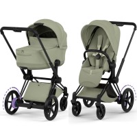 Коляска Cybex e-Priam 2 в 1 Style Collection Sage Green шасі Matt Balck 5.0 з електроприводом