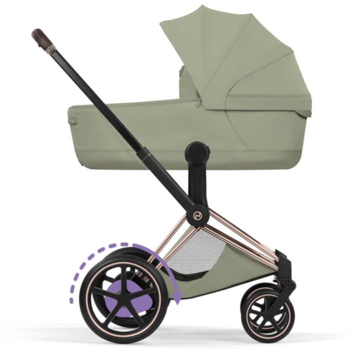 Cybex ePriam Style Collection Sage Green chassis Rosegold 5.0 stroller 2 in 1
