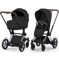 Коляска Cybex e-Priam 2 в 1 Style Collection Sepia Black шасі Chrome 5.0 з електроприводом
