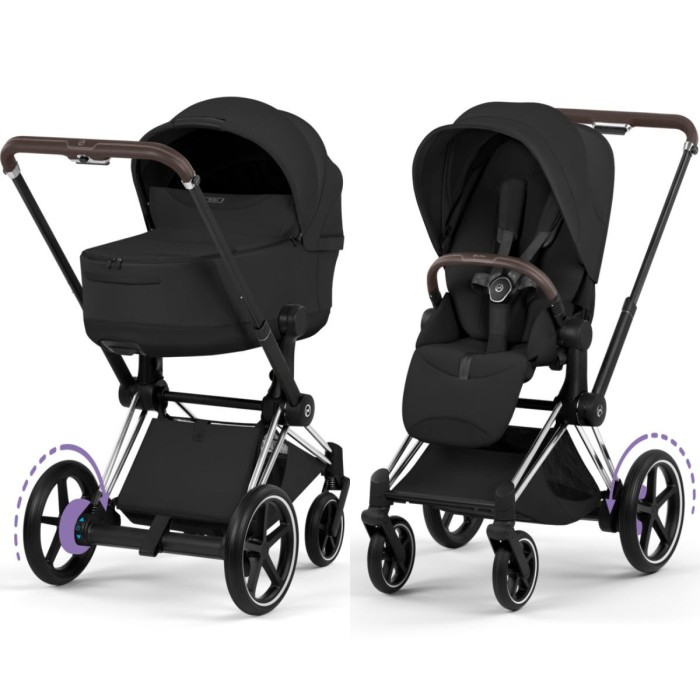 Stroller Cybex ePriam 2 in 1 Style Collection Sepia Black chassis Chrome 5.0 with electric drive
