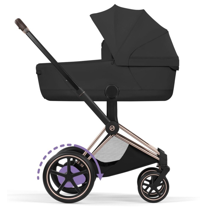 Cybex ePriam Style Collection Sepia Black chassis Rosegold 5.0 stroller 2 in 1
